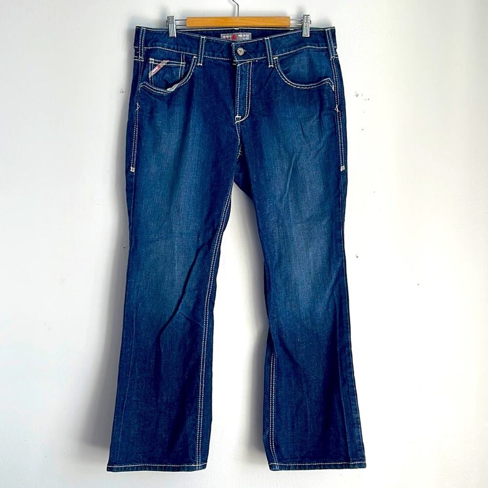 NWOT Ariat Mid Rise Boot cut dark wash denim jeans sz 32S